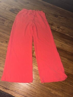 SHEIN Wide Leg Pants in Coral Red